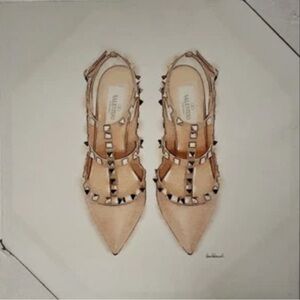 Amanda Greenwood Canvas Painting High Fashion Nude Valentino Shoes Wall Art